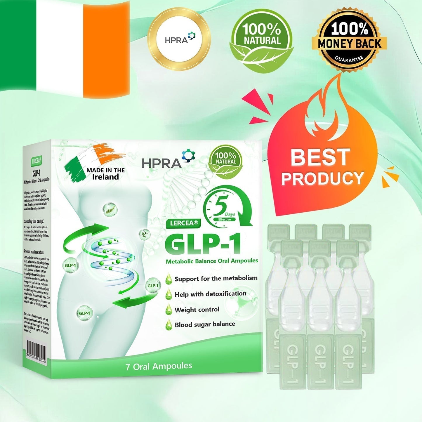 HPRA Recommendation Flagship Store Direct Sales 💜𝐋𝙀𝑹𝐂𝗘𝗔® Metabolic Balance Oral Ampoules⭐: Obesity,CardiovascularDiseases, Diabetes,Sleep Apnea Syndrome, joint lssues, etc